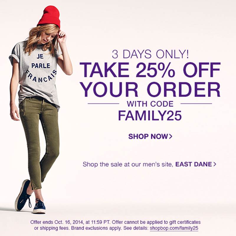 shopbop friends and family