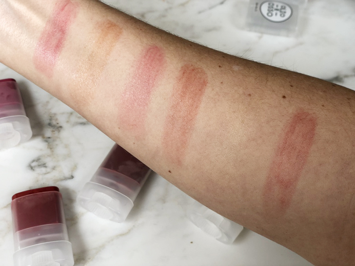 olio e esso tinted balm swatches